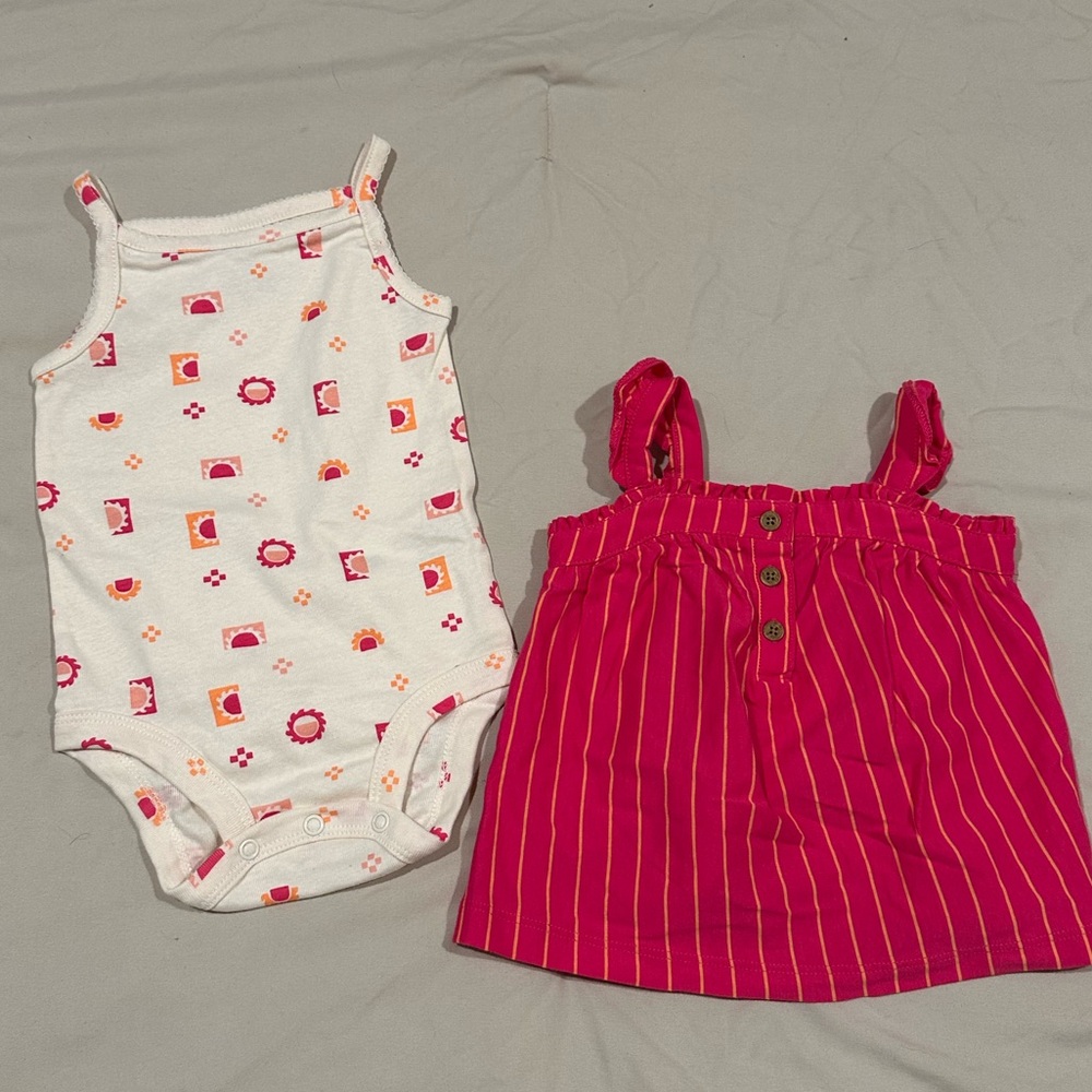 Carter's White and Pink Baby Outfit Set